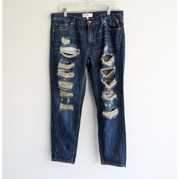 Mango Nancy Relaxed Crop Distressed Jeans - Picture 2 of 7